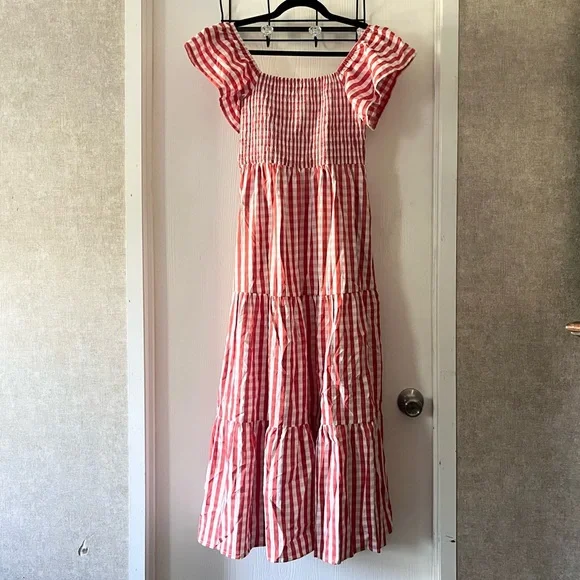 BUDDY LOVE Red Checkered Midi Dress - Picture 4 of 7